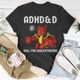 Adhd&D Roll For Concentration Cute Dragon T-Shirt Unique Gifts