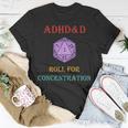 Adhd&D Roll For Concentration Vintage Quote T-Shirt Unique Gifts