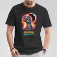 Akron Ohio Total Solar Eclipse 2024Rex Dinosaur Colorful T-Shirt Unique Gifts