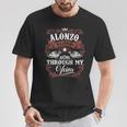 Alonzo Blood Runs Through My Veins Family Name Vintage T-Shirt Funny Gifts
