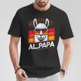 Alpapaatertag Papa Alpaka Retrointage Deutschland Flagge T-Shirt Lustige Geschenke