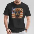 American Flag Highland Cow-Fourth Of July Cow Lover Cool T-Shirt Unique Gifts