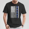 American Flag Police Dad For Cop Father's Day T-Shirt Unique Gifts