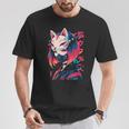 Anime Manga Cyberpunk Aesthetic Techwear Harajuku Kitsune T-Shirt Lustige Geschenke