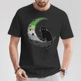 Aromantic Moon Space Cat Aro Pride Flag Lgbt Subtle Asexual T-Shirt Unique Gifts