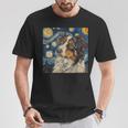 Australian Shepherd Dog Van Gogh Style Starry Night T-Shirt Unique Gifts