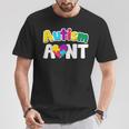 Autism Aunt Awareness Puzzle Pieces Colors T-Shirt Unique Gifts