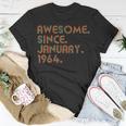 Awesome Since January 1964 Vintage 60Th Birthday T-Shirt Unique Gifts