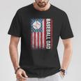 Baseball Dad Usa American Flag Patriotic Dad Father's Day T-Shirt Funny Gifts