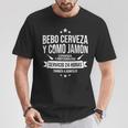 Bebo Cerveza Y Como Jamon A Domicilio Servicio Garantizado Camiseta unisex Regalos divertidos