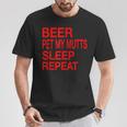 Beer Pet Mutts Sleep Repeat Red LDogLove T-Shirt Unique Gifts