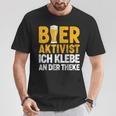 Bier-Aktivist Schwarzes T-Shirt, Ich Klebe An Der Theke Lustiges Biertrinker-Design Lustige Geschenke