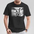 Bigfoot Riding Loch Ness Monster Surprised Scared Cat Selfie T-Shirt Unique Gifts