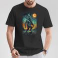 Bigfoot Starry Night Sasquatch Van Gogh Sky Painting T-Shirt Personalized Gifts