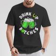 Bitches Drink Up St Patrick's Day Beer Lover Womens T-Shirt Personalized Gifts