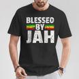 Blessed By Jah Rasta Reggae Graphic Jah Bless Print T-Shirt Unique Gifts