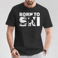 Born to Ski Schwarz T-Shirt, Pistenmotiv für Skifahrer Lustige Geschenke