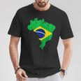 Brazil Map Brazilian Flag Trip Brasileiro Bandeiro Do Brasil T-Shirt Unique Gifts