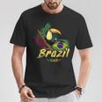 Brazil Vintage Toucan With Flag And Samba Mask T-Shirt Lustige Geschenke