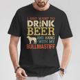 Bullmastiff Dad Drink Beer Hang With Dog Vintage T-Shirt Unique Gifts