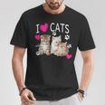 Camisa I Love Cats Cat Lover I Love Kittens Camiseta unisex Regalos divertidos