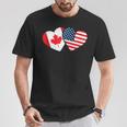 Canada Usa Flag Heart Canadian Americans Love Cute T-Shirt Unique Gifts