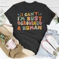 I Can't I'm Busy Growing A Human Pregnancy Announcement Mom T-Shirt Funny Gifts