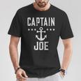 Captain Joe Retro Personalized Nautical Boating Lover T-Shirt Unique Gifts