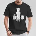 Cat Deadlift Powerlifting Kitty Weightlifting Cat T-Shirt Unique Gifts