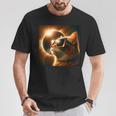 Cat Solar Eclipse 2024 Cat April 8 2024 Cat Selfie Eclipse T-Shirt Funny Gifts