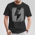 Checkered Lightning Bolt Thunder Checkerboard Graphic T-Shirt Unique Gifts