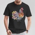 Chicken Aesthetic Flowers Cute Cottagecore Floral Chicken T-Shirt Personalized Gifts