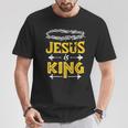 Christliches T-Shirt Jesus is King mit Dornenkrone Design, Glaubensbekenntnis Tee Lustige Geschenke