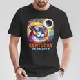 Colorful Bulldog Total Solar Eclipse 2024 Kentucky T-Shirt Funny Gifts