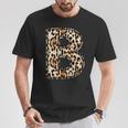 Cool Letter B Initial Name Leopard Cheetah Print T-Shirt Unique Gifts