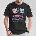 Cousin Gender Reveal Elephant Pink Or Blue Matching Family T-Shirt Unique Gifts