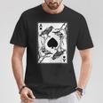 Crow And The Ace Of Spade Occult Death Aesthetic Tarot Card T-Shirt Unique Gifts