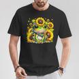 Cute Baby Frog Sunflowers T-Shirt Unique Gifts
