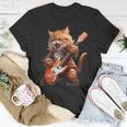 Cute Cat Playing Guitar Cat Lover Graphic Cat Kitten Lover T-Shirt Unique Gifts