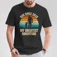 Dad Since 2010 My Greatest Adventure Vintage Father's Day T-Shirt Personalized Gifts
