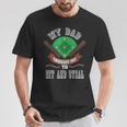 My Dad Taught Me To Hit And Steal Fun Baseball GloveT-Shirt Unique Gifts