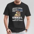 Damen Immer Müde Meistens Blau Onkel Papaatertagater Onkel Mit-Ausschnitt T-Shirt Lustige Geschenke