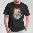 Damen Lgbt Pride Daddy Koala Bär Regenbogen Stolz Papaatertag Mit-Ausschnitt T-Shirt Lustige Geschenke