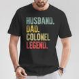 Damen Lustigesintage-Geschenk Ehemann Papa Colonel Legende Retro Mit-Ausschnitt T-Shirt Lustige Geschenke