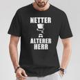 Damen Netter Älterer Herrater Papa Opa Geschenk Gentleman Mit-Ausschnitt T-Shirt Lustige Geschenke