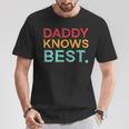 Damen Papa Weiß Es Am Besten Papa Papa Poppaater Stiefvater Ehemann Mit-Ausschnitt T-Shirt Lustige Geschenke