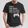 Damen Papa Zockerater Gamer Geburtstag Spruch Lustig Geschenk Mit-Ausschnitt T-Shirt Lustige Geschenke