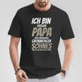 Damenatertag Stolzer-Papa -Om Großartigen Sohn Bekommen Mit-Ausschnitt T-Shirt Lustige Geschenke