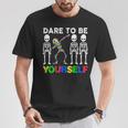 Dare To Be Your Self Dabbing Skeleton Autism Awareness T-Shirt Unique Gifts
