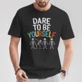 Dare To Be Yourself Autism Awareness Dabbing Skeleton T-Shirt Unique Gifts